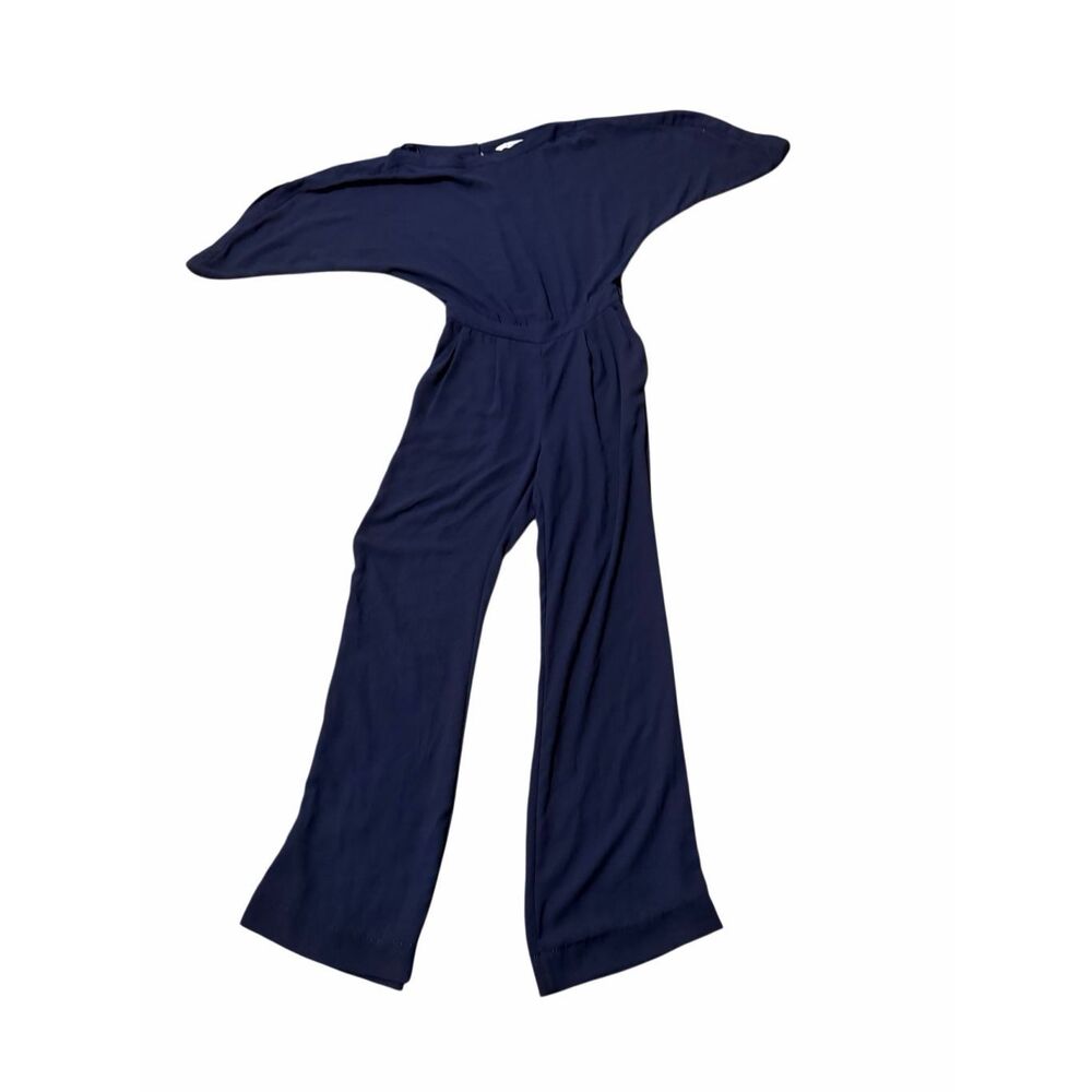 Diane Von Furstenberg Navy Wide Leg Batwing Jumpsuit Women's Size 0